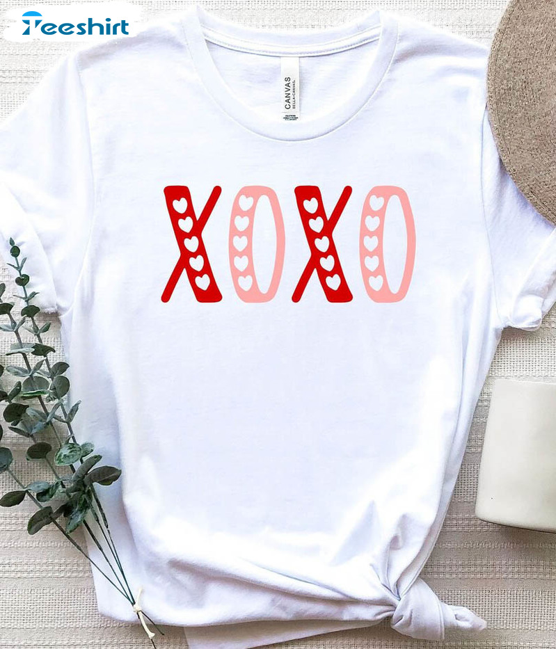 Xoxo Valentines Day Shirt, Cute Couple Tee Tops Short Sleeve