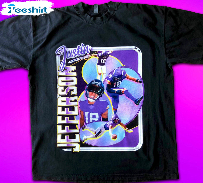 Justin Jefferson Trending Shirt, Football Vintage Unisex T-shirt Long Sleeve