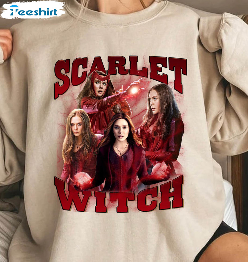 Scarlet Witch Sweatshirt, Wanda Vision Short Sleeve Sweater