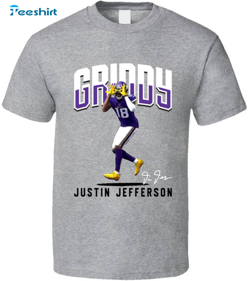 Justin Jefferson Griddy Trending Shirt, Minnesota Football Short Sleeve Sweater