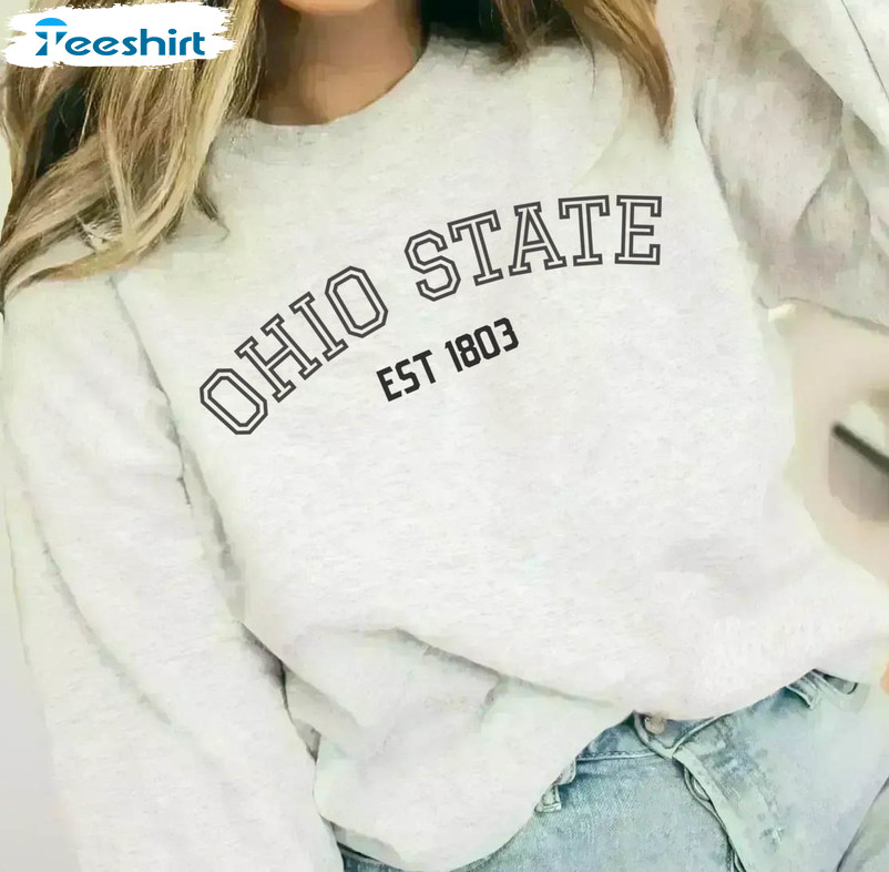 Ohio State EST 1803 Shirt, Trendy Buckeyes Short Sleeve Unisex Hoodie