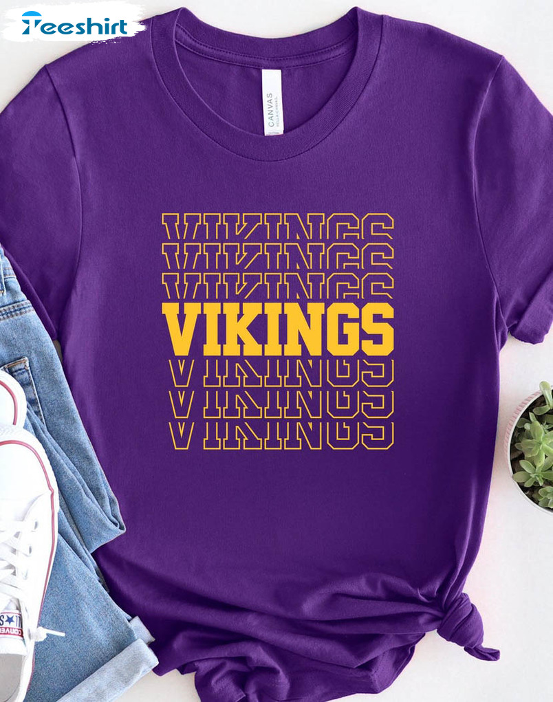 Minnesota Vikings Shirt - Vikings Football Team Short Sleeve Sweatshirt