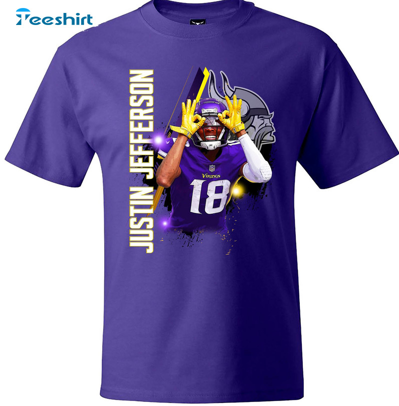 Justin Jefferson Griddy Shirt, Minnesota Vikings Unisex T-shirt Short ...