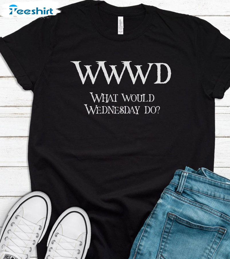 What Would Wednesday Do Shirt, Wednesday Addams Short Sleeve Sweater