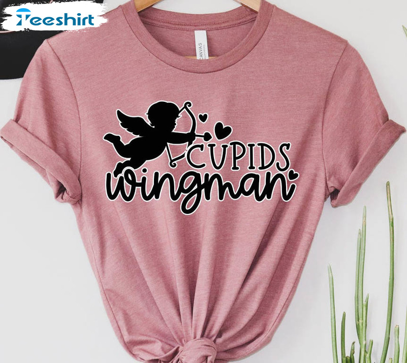 Cupid's Wingman Vintage Shirt, Little Valentine Tee Tops Long Sleeve