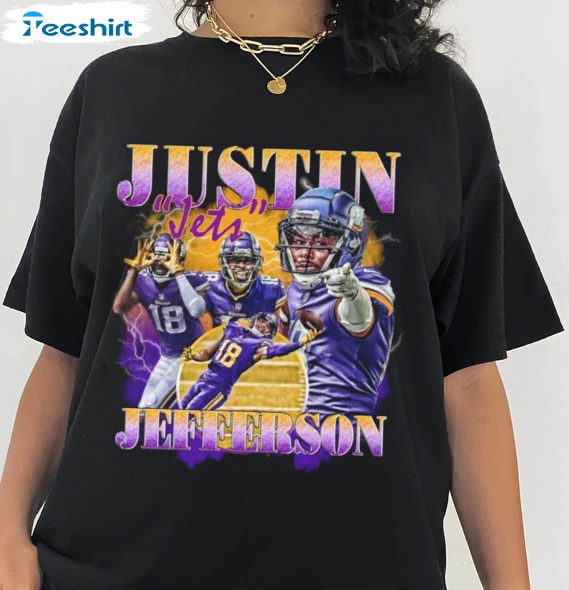 Justin Jefferson Shirt, Rugby Player Sweatshirt Long Sleeve