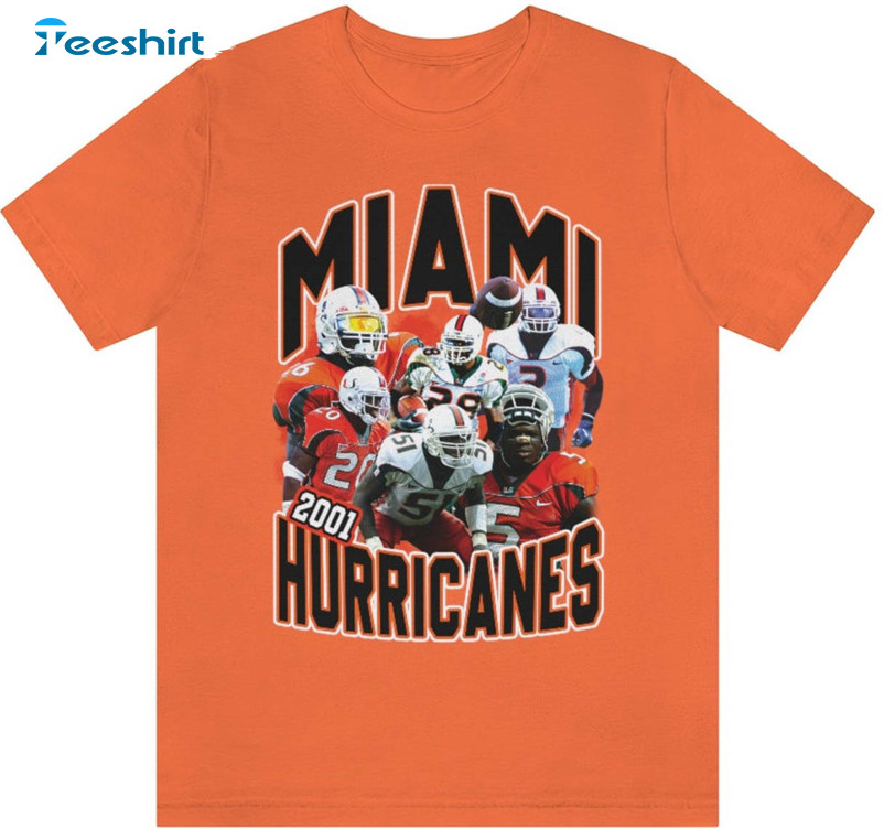 Vintage Miami Hurricanes 2001 Football Bootleg Shirt Ed Reed Sean