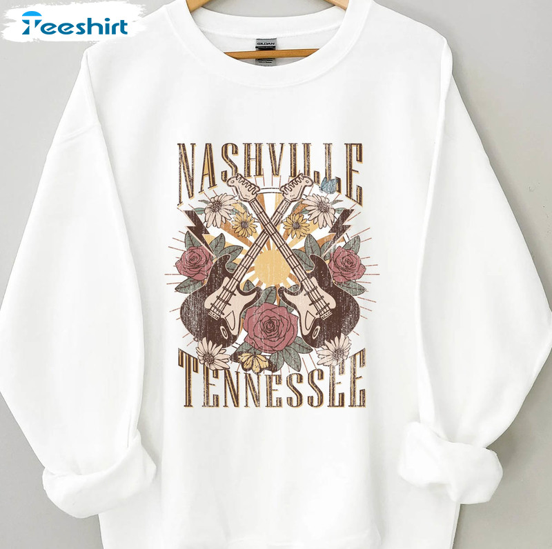 Nashville Tennessee Guitar Shirt, Country Music Unisex Hoodie Tee Tops