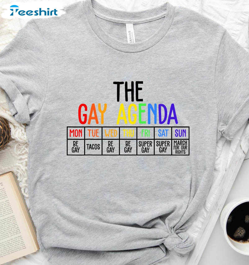 The Gay Agenda Shirt, Funny Lgbtq Long Sleeve Unisex T-shirt