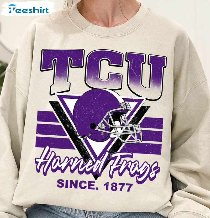 Tcu Horned Frogs Sweatshirt Since 1877 Shirt, University Football Team Unisex T-shirt Long Sleeve