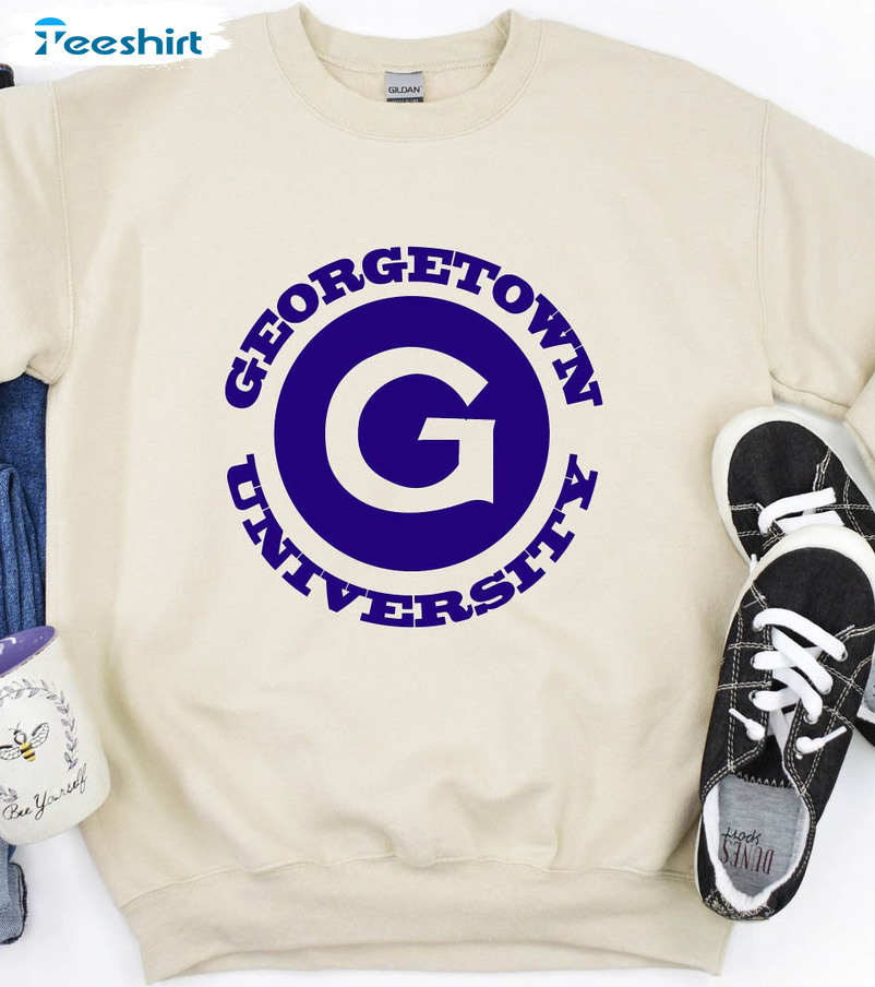 Georgetown University Sweatshirt, Vintage Short Sleeve Unisex Hoodie