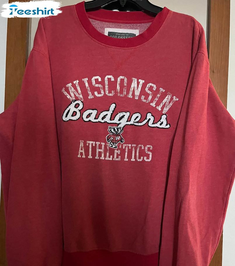 Wisconsin Badgers Athletics Shirt, Vintage Short Sleeve Long Sleeve