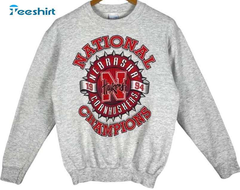 Vintage 1994 Champions Nebraska Shirt, Nebraska University Unisex Hoodie Tee Tops