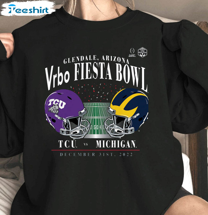 Michigan Vs Tcu College Football Shirt, Michigan Football Playoff 2022 Unisex Hoodie Long Sleeve