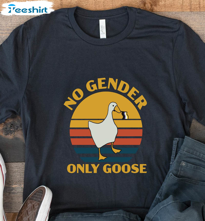No Gender Only Goose Shirt, Gender Neutral Enby Crewneck Unisex T-shirt