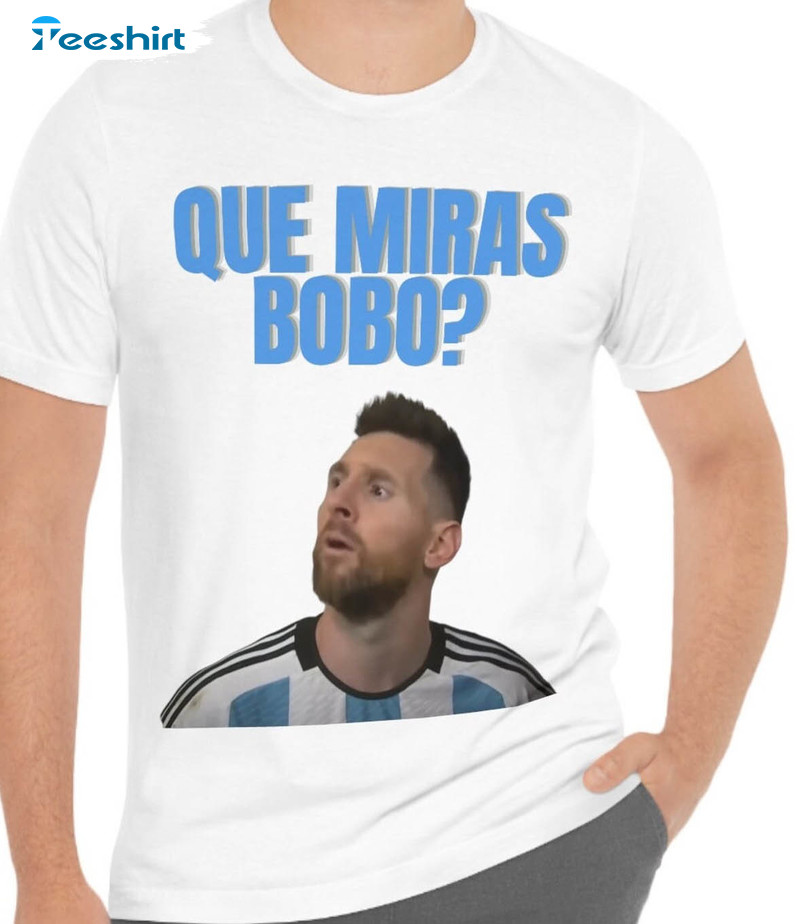 Que Miras Bobo Messi Vintage Long Sleeve , Unisex Hoodie