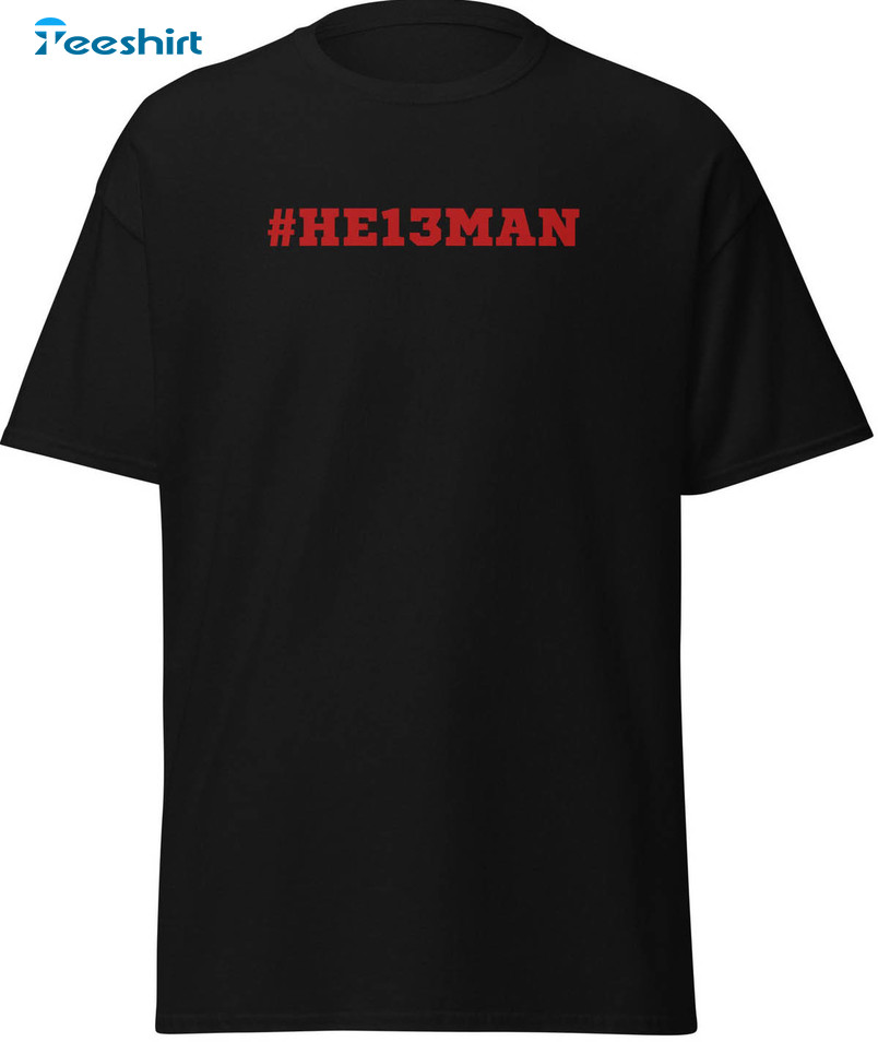 He13man Caleb Williams Shirt, Fun Gameday Short Sleeve Crewneck