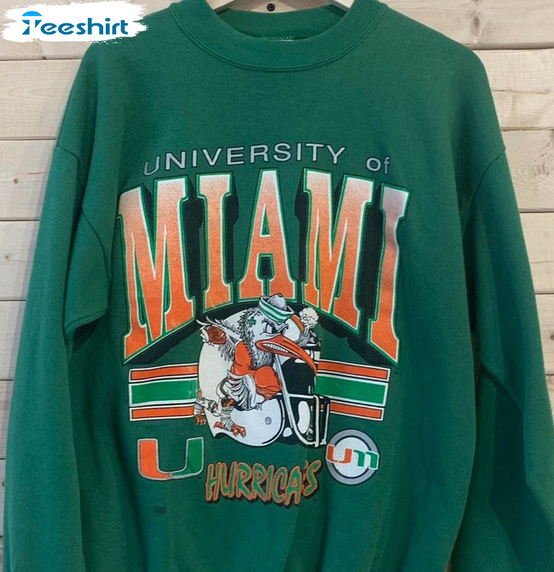 University Of Miami Shirt, Ncaa Miami Hurricanes Short Sleeve Tee Tops