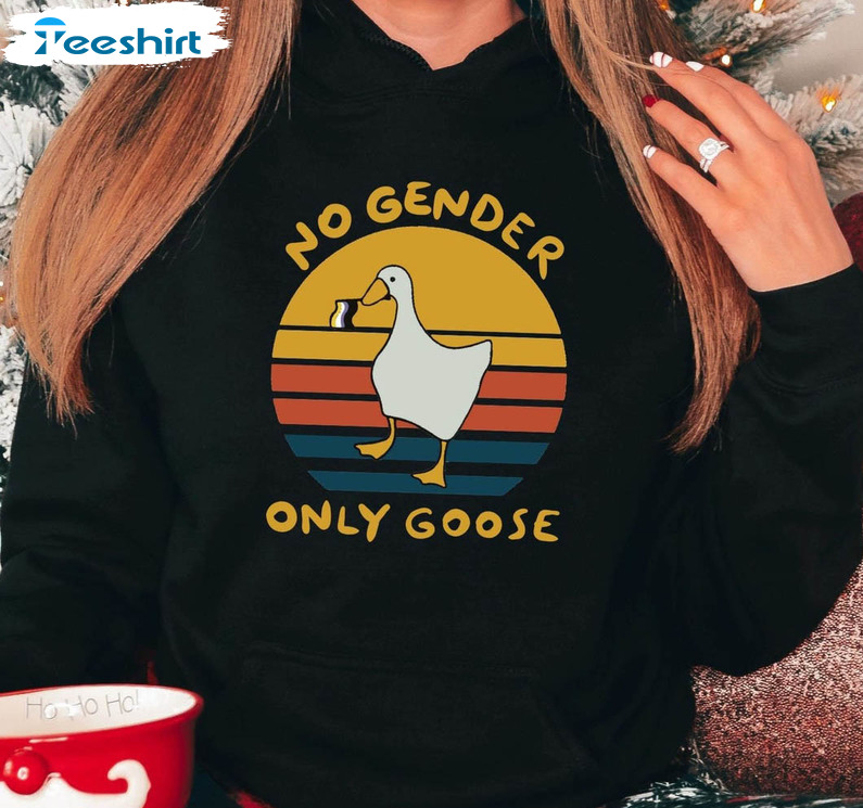 No Gender Only Goose Shirt, Funny Lgbt Tee Tops Long Sleeve