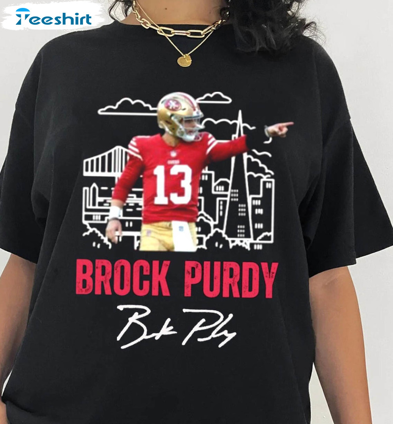 Brock Purdy Jersey Shirt, Signaturetee Player Football Short Sleeve Tee Tops