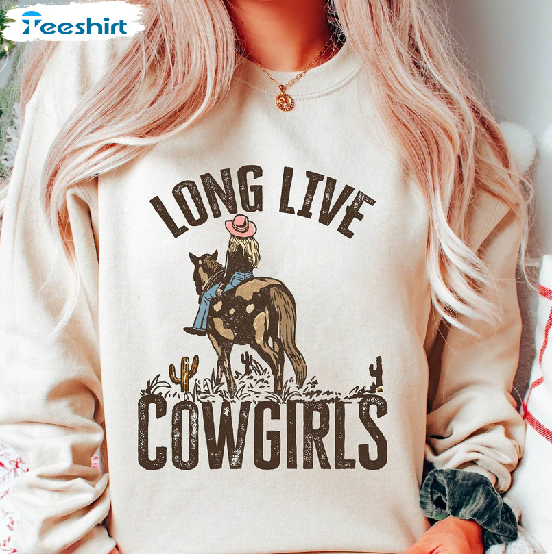 Long Live Cowgirls Shirt, Western Vintage Unisex Hoodie Short Sleeve