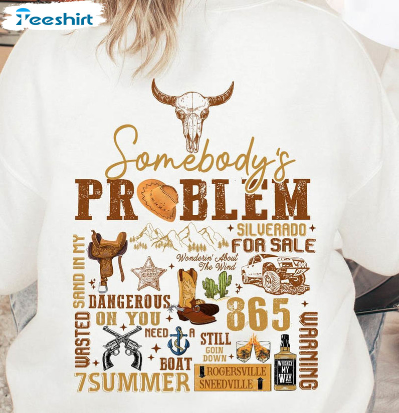 Somebody's Problem Shirt, Wallen Western Unisex Hoodie Long Sleeve