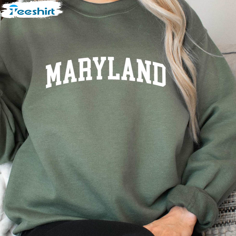 Maryland Sweatshirt, Maryland Mom Short Sleeve Sweater