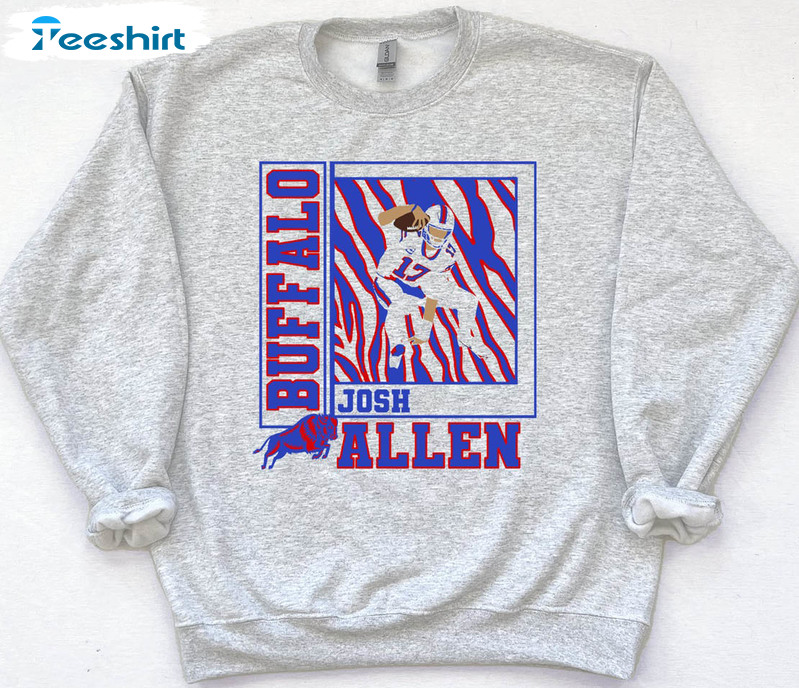 Vintage Washed Josh Allen Shirt Quarterback Homage Josh Allen Merch Graphic  Unisex Sweatshirt Hoodie - Family Gift Ideas That Everyone Will Enjoy