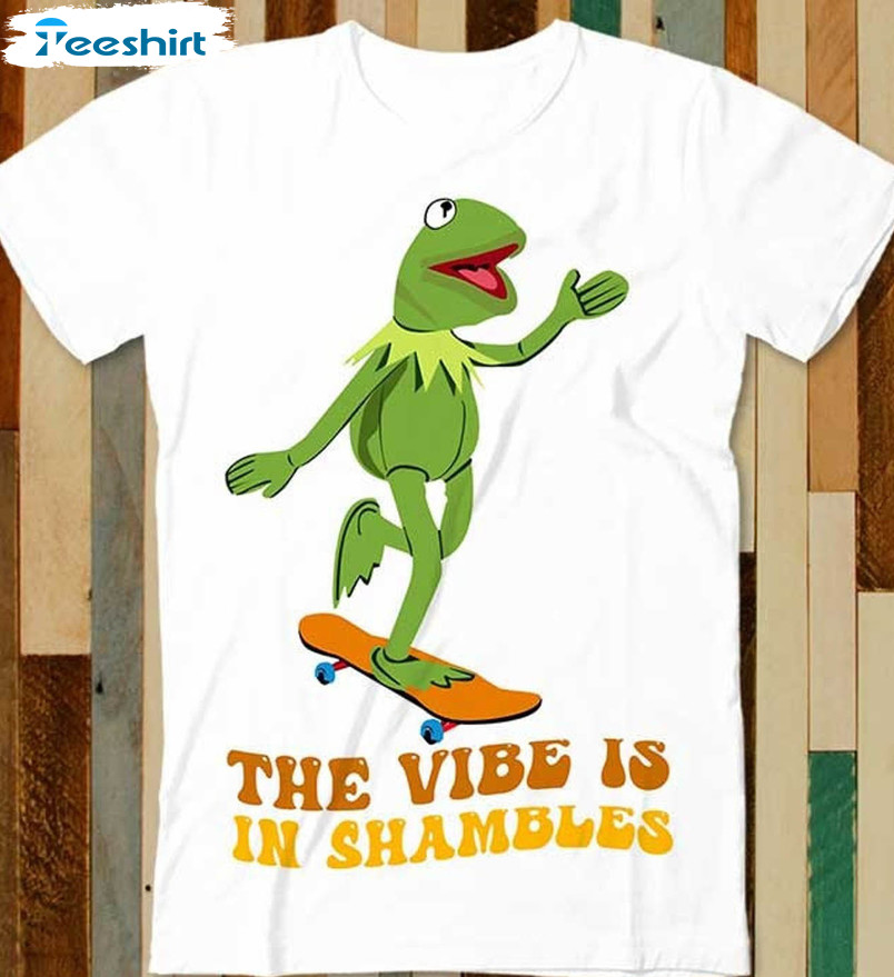 The Vibe Is In Shambles Shirt, Frog Vintage Crewneck Unisex Hoodie