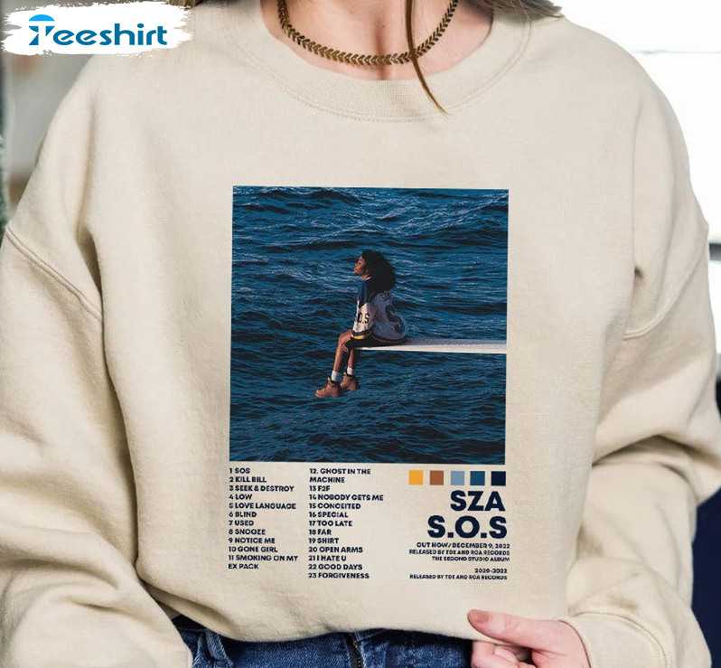Sza Sos Tracklist Shirt, Sza Album Cover Long Sleeve Sweatshirt