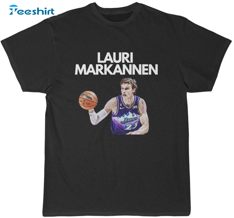 Lauri Markkanen Shirt, Jazz Finnish Nba Short Sleeve Tee Tops