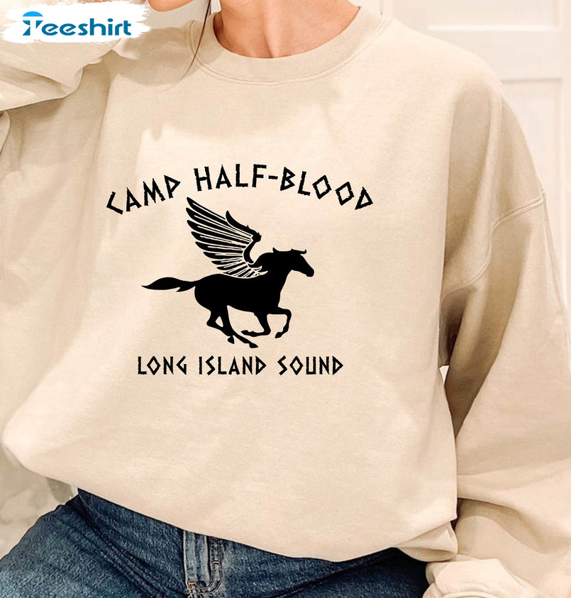 Camp Halfblood Vintage Sweatshirt, Trendy Tee Tops Long Sleeve