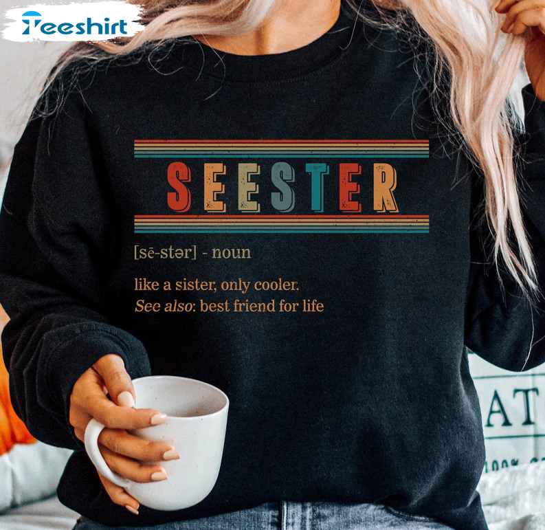 Seester Noun Sweatshirt, Cool Sister Hoodie Short Sleeve