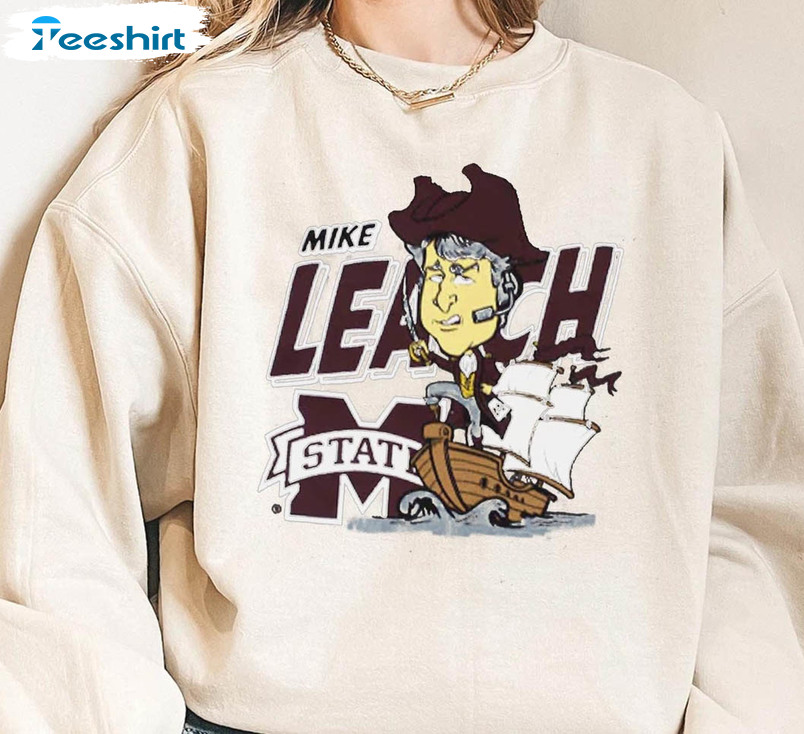 Mike Leach Caricature Shirt, Mike Leach Football Short Sleeve Long Sleeve