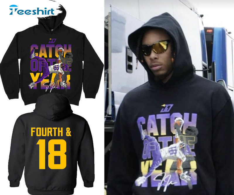 Justin Jefferson Catch Of The Year Shirt, Trending Long Sleeve Short Sleeve