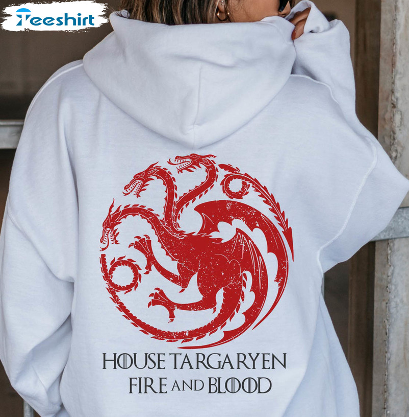 House Targaryen Fire And Blood Shirt, House Of Dragons Short Sleeve Long Sleeve