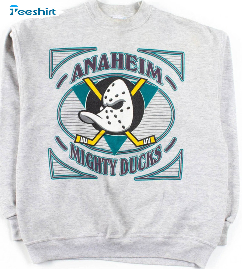vintage ANAHEIM MiGHTY DUCKS SHIRT | LARGE | JERSEY-STYLE | MAJESTIC NHL 90s