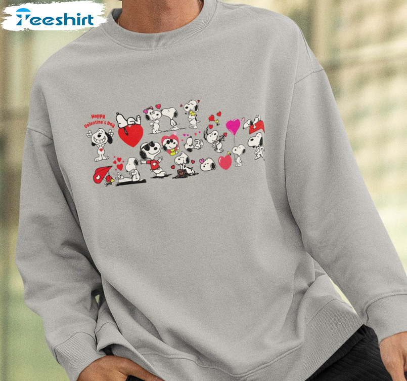 Bundle Snoopy Shirt, Happy Valentine Day Peanut Long Sleeve Sweatshirt