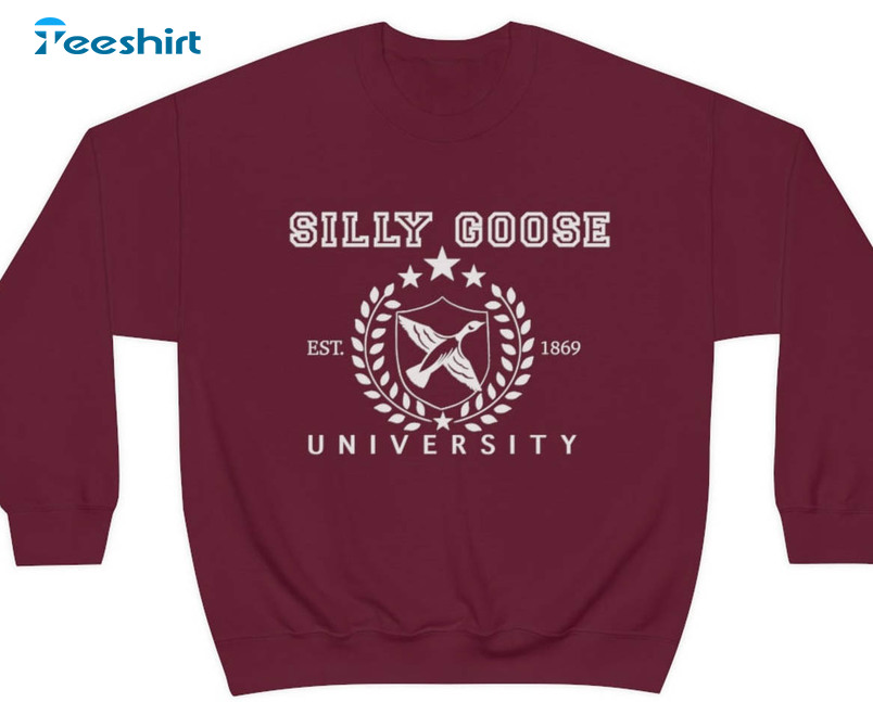 Silly Goose University Shirt, Vintage Unisex Hoodie Long Sleeve