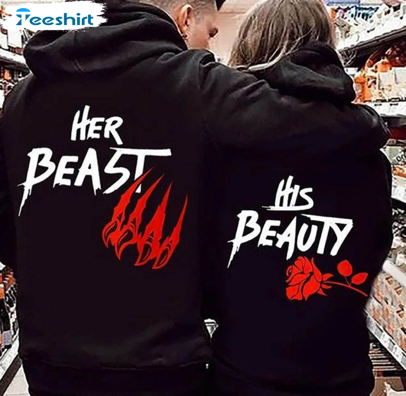 Her Beast And His Beauty Shirt, Trending Long Sleeve Short Sleeve