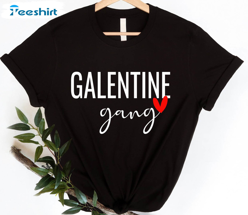 Galentine Gang Shirt, Singles Awareness Day Unisex T-shirt Long Sleeve