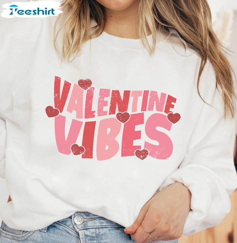 Valentine Vibes Sweatshirt, Couple Crewneck Unisex Hoodie