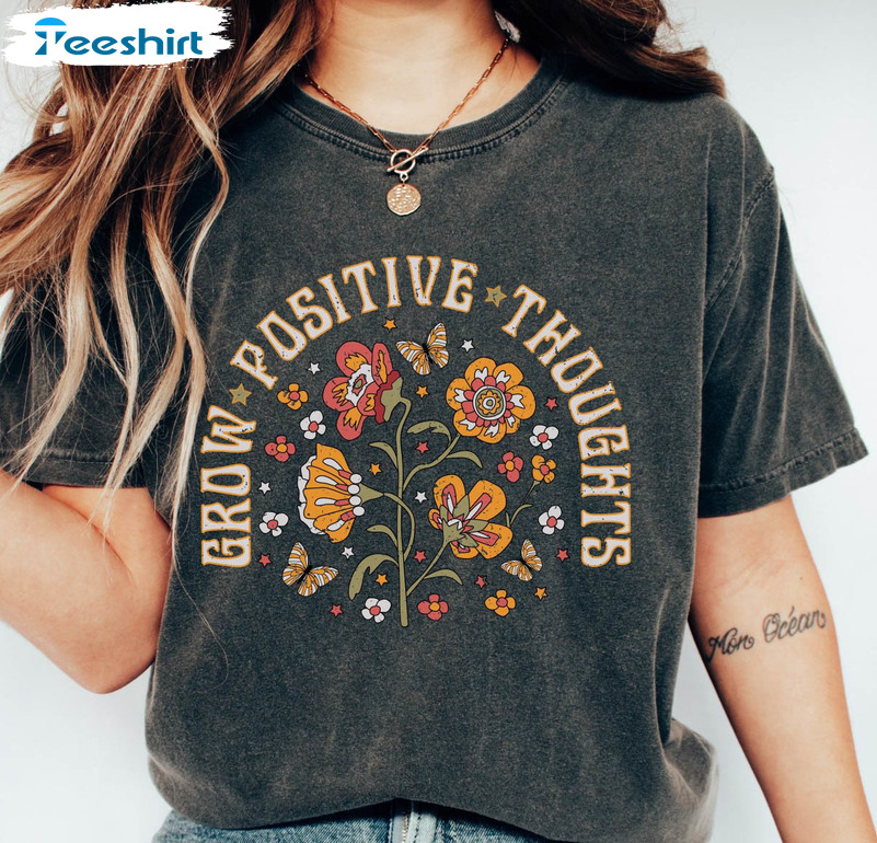 Grow Positive Thoughts Vintage Shirt, Growth Mindset Unisex T-shirt Short Sleeve