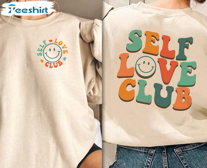 Self Love Club Vintage Shirt, Smile Face Short Sleeve Unisex T-shirt