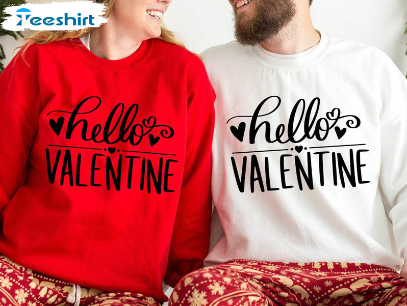 Hello Valentine Vintage Shirt, Couple Unisex T-shirt Short Sleeve