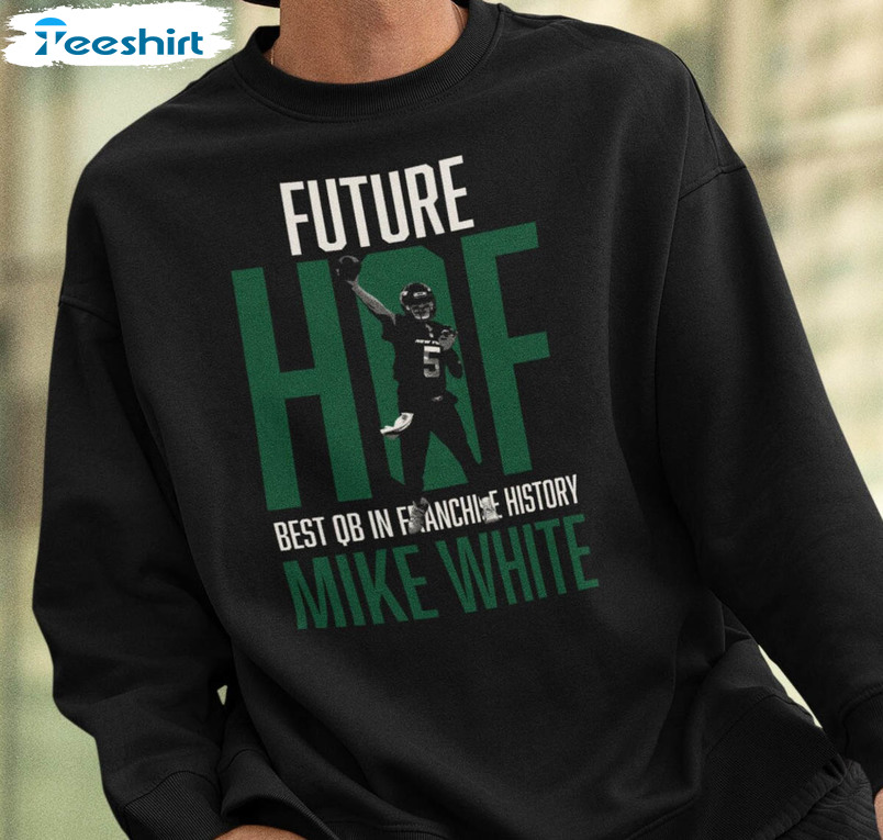 Mike F'N White Shirt, New York Football Long Sleeve Hoodie