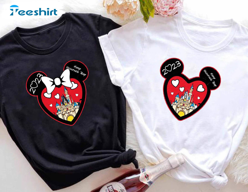 Disney Valentines Day Shirt, Mickey Minnie Unisex Hoodie Long Sleeve