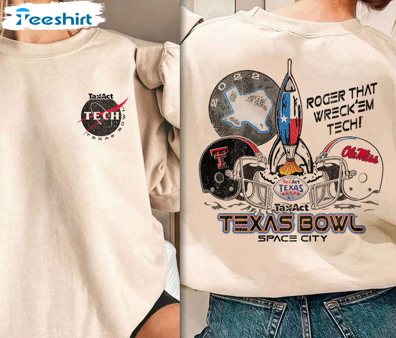 Texas Bowl Space City Shirt, Ole Miss Vs Texas Tech Short Sleeve Long Sleeve