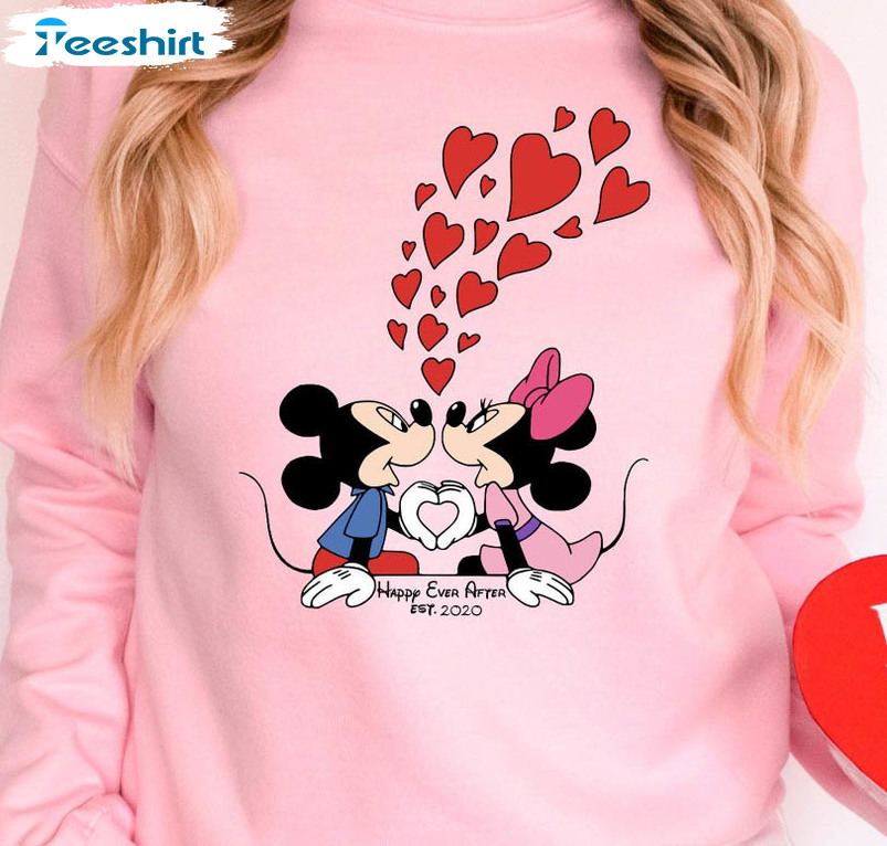 Happy Ever After Valentine Shirt, Mickey Minnie Long Sleeve Unisex T-shirt