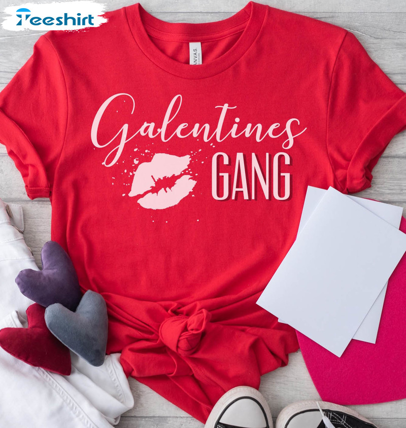 Galentines Gang Sweatshirt, Funny Unisex Hoodie Long Sleeve